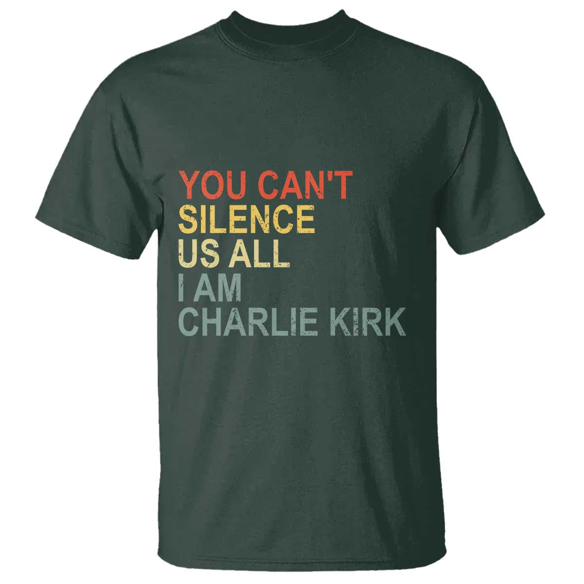 Charlie Kirk T Shirt Retro You Cant Silence Us All - Wonder Print Shop