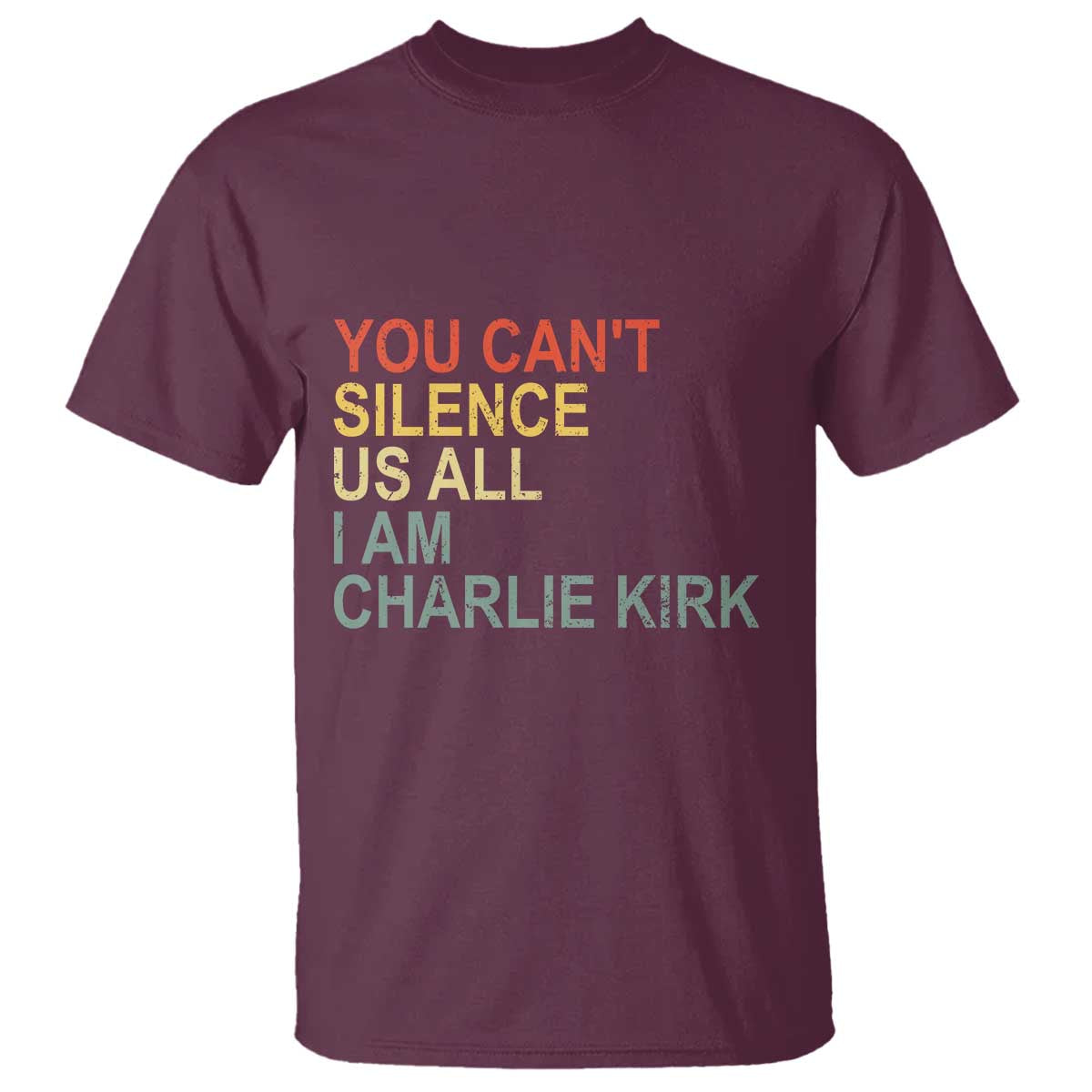 Charlie Kirk T Shirt Retro You Cant Silence Us All - Wonder Print Shop