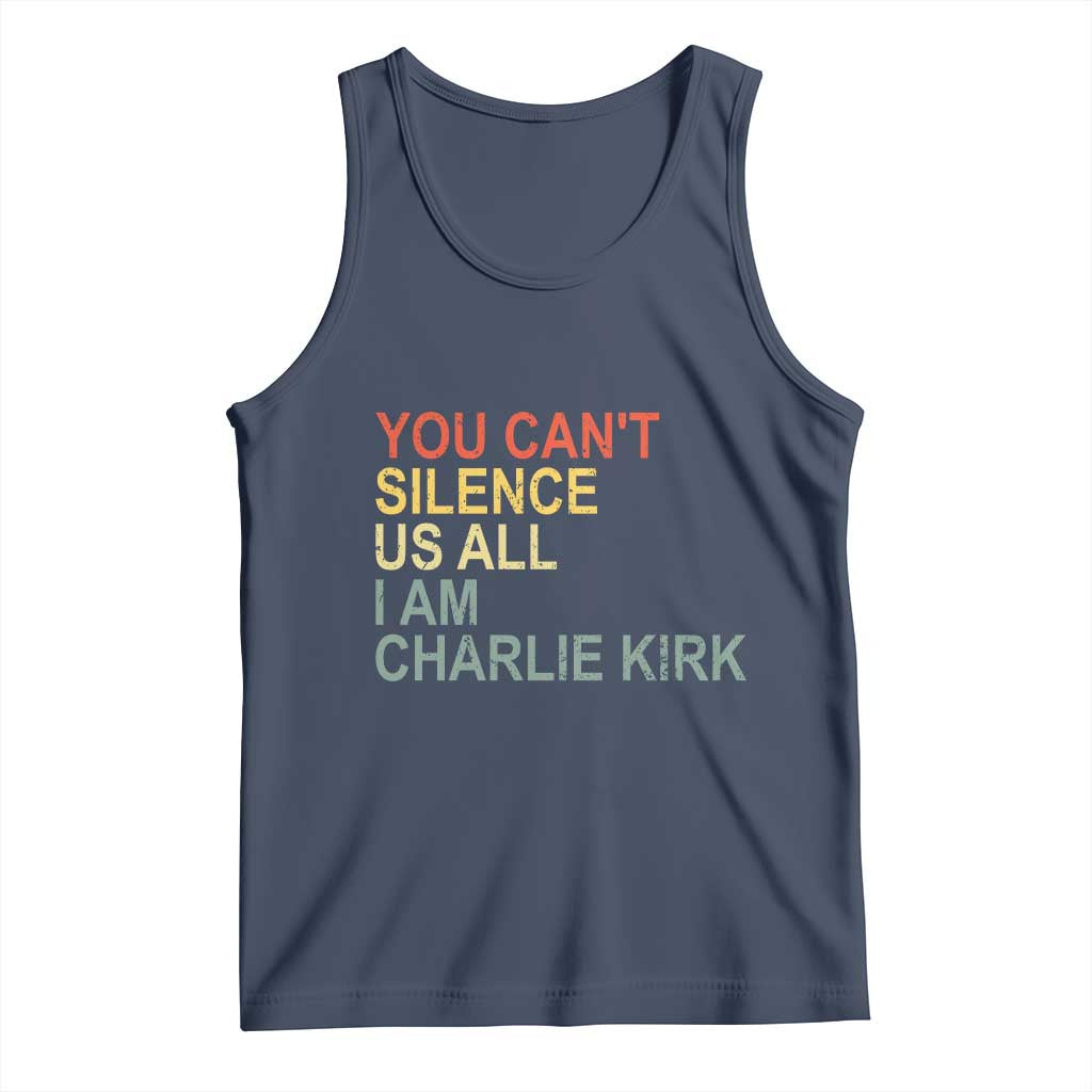 Charlie Kirk Tank Top Retro You Cant Silence Us All - Wonder Print Shop