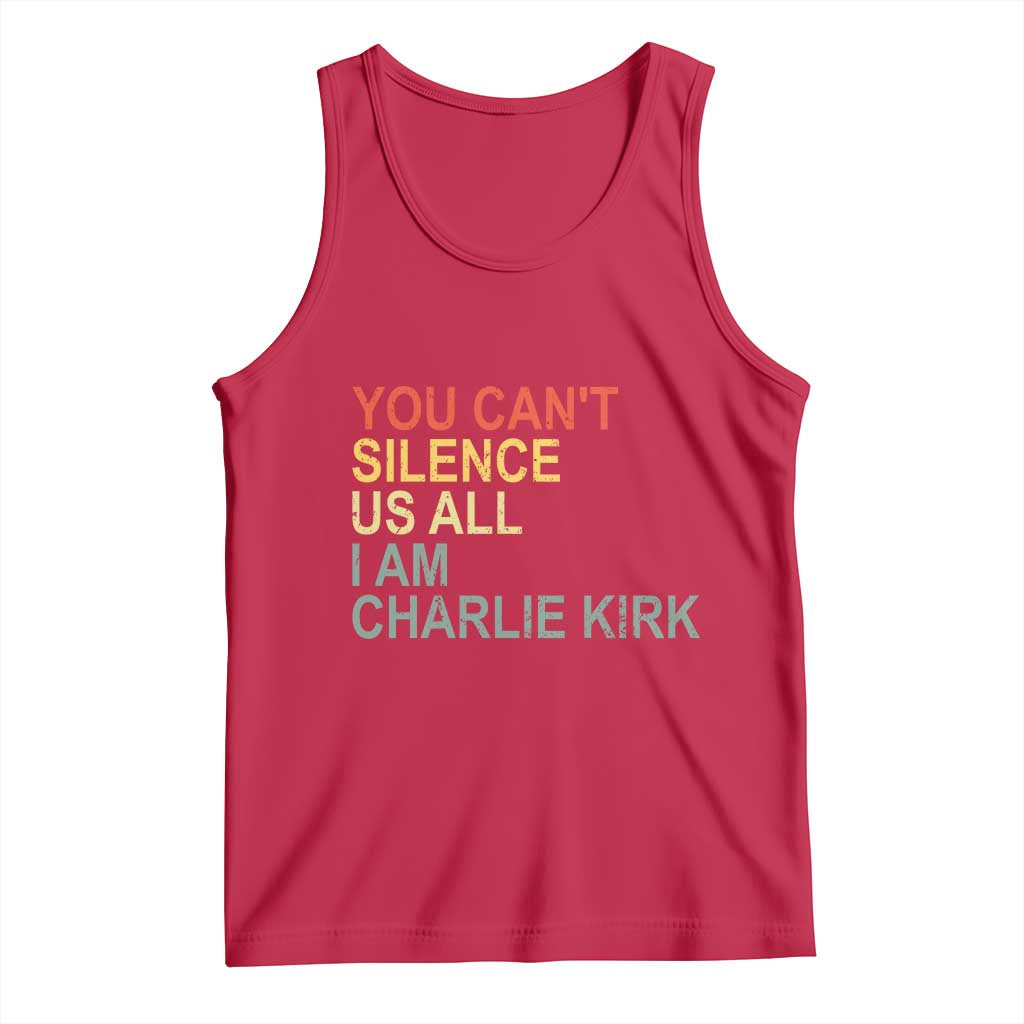 Charlie Kirk Tank Top Retro You Cant Silence Us All - Wonder Print Shop