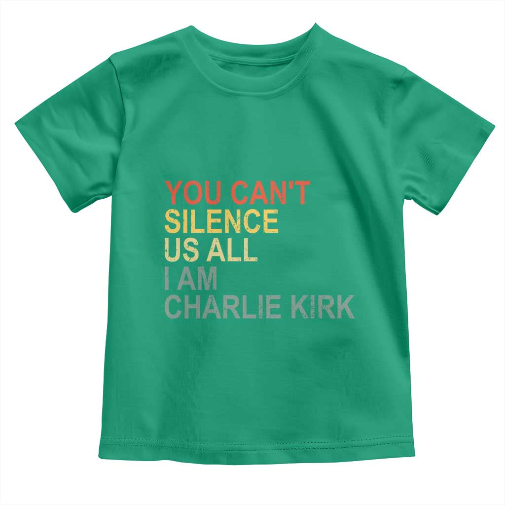 Charlie Kirk Toddler T Shirt Retro You Cant Silence Us All - Wonder Print Shop