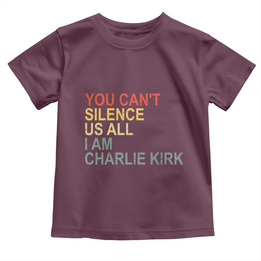 Charlie Kirk Toddler T Shirt Retro You Cant Silence Us All - Wonder Print Shop