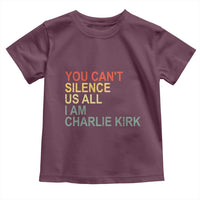 Charlie Kirk Toddler T Shirt Retro You Cant Silence Us All - Wonder Print Shop