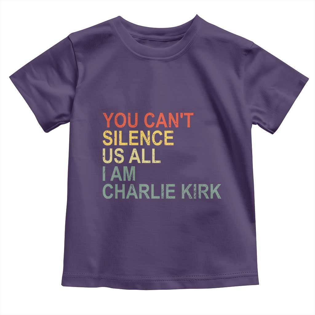 Charlie Kirk Toddler T Shirt Retro You Cant Silence Us All - Wonder Print Shop