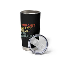 Charlie Kirk Tumbler Cup Retro You Cant Silence Us All - Wonder Print Shop