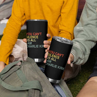 Charlie Kirk Tumbler Cup Retro You Cant Silence Us All - Wonder Print Shop