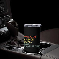 Charlie Kirk Tumbler Cup Retro You Cant Silence Us All - Wonder Print Shop