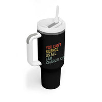 Charlie Kirk Tumbler With Handle Retro You Cant Silence Us All - Wonder Print Shop