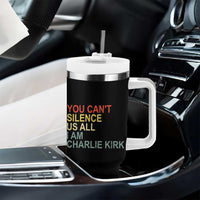 Charlie Kirk Tumbler With Handle Retro You Cant Silence Us All - Wonder Print Shop