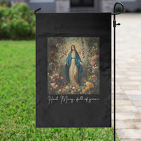Marian Catholic Garden Flag Hail Mary Full Of Grace Blessed Virgin Mary Floral - Wonder Print Shop