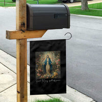 Marian Catholic Garden Flag Hail Mary Full Of Grace Blessed Virgin Mary Floral - Wonder Print Shop