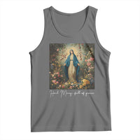 Marian Catholic Tank Top Hail Mary Full Of Grace Blessed Virgin Mary Floral - Wonder Print Shop