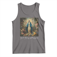 Marian Catholic Tank Top Hail Mary Full Of Grace Blessed Virgin Mary Floral - Wonder Print Shop