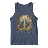 Marian Catholic Tank Top Hail Mary Full Of Grace Blessed Virgin Mary Floral - Wonder Print Shop