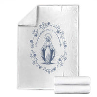 Marian Catholic Throw Blanket Virgin Mary Catholic Floral Women Religious - Wonder Print Shop