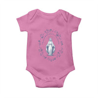 Marian Catholic Baby Onesie Virgin Mary Catholic Floral Women Religious - Wonder Print Shop
