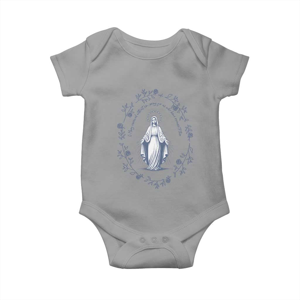 Marian Catholic Baby Onesie Virgin Mary Catholic Floral Women Religious - Wonder Print Shop