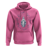 Marian Catholic Hoodie Virgin Mary Catholic Floral Women Religious - Wonder Print Shop