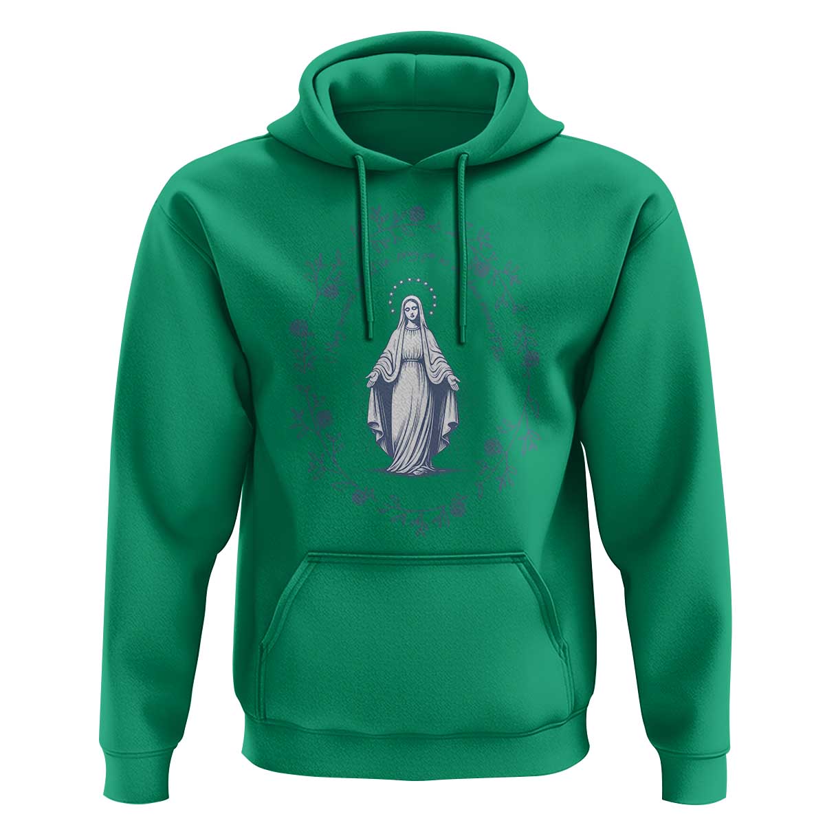 Marian Catholic Hoodie Virgin Mary Catholic Floral Women Religious - Wonder Print Shop
