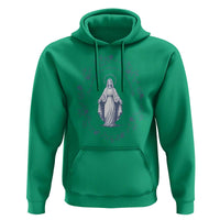 Marian Catholic Hoodie Virgin Mary Catholic Floral Women Religious - Wonder Print Shop