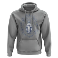 Marian Catholic Hoodie Virgin Mary Catholic Floral Women Religious - Wonder Print Shop