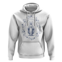 Marian Catholic Hoodie Virgin Mary Catholic Floral Women Religious - Wonder Print Shop