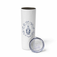 Marian Catholic Skinny Tumbler Virgin Mary Catholic Floral Women Religious - Wonder Print Shop