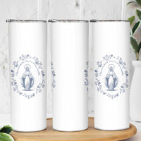 Marian Catholic Skinny Tumbler Virgin Mary Catholic Floral Women Religious - Wonder Print Shop