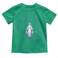 Marian Catholic Toddler T Shirt Virgin Mary Catholic Floral Women Religious - Wonder Print Shop