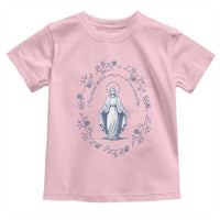 Marian Catholic Toddler T Shirt Virgin Mary Catholic Floral Women Religious - Wonder Print Shop