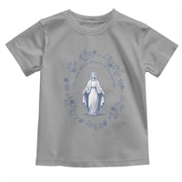 Marian Catholic Toddler T Shirt Virgin Mary Catholic Floral Women Religious - Wonder Print Shop