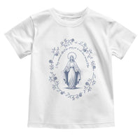 Marian Catholic Toddler T Shirt Virgin Mary Catholic Floral Women Religious - Wonder Print Shop