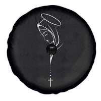 Virgin Mary Spare Tire Cover Minimalist Marian Catholic Holy Mother Cross - Wonder Print Shop