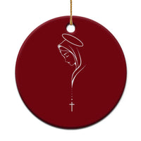 Virgin Mary Ceramic Ornament Minimalist Marian Catholic Holy Mother Cross - Wonder Print Shop