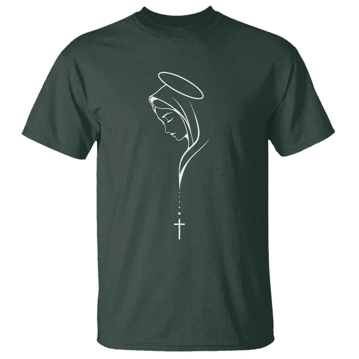 Virgin Mary T Shirt Minimalist Marian Catholic Holy Mother Cross - Wonder Print Shop