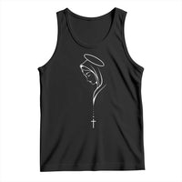 Virgin Mary Tank Top Minimalist Marian Catholic Holy Mother Cross - Wonder Print Shop