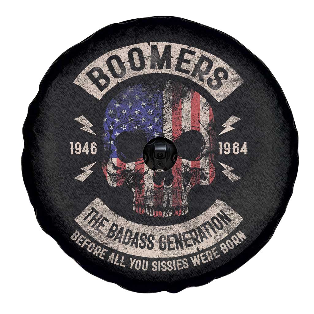 Boomers Generation Spare Tire Cover Before All You Sissie Were Born Skull USA Flag - Wonder Print Shop