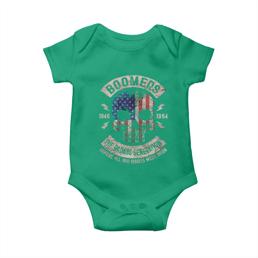 Boomers Generation Baby Onesie Before All You Sissie Were Born Skull USA Flag - Wonder Print Shop