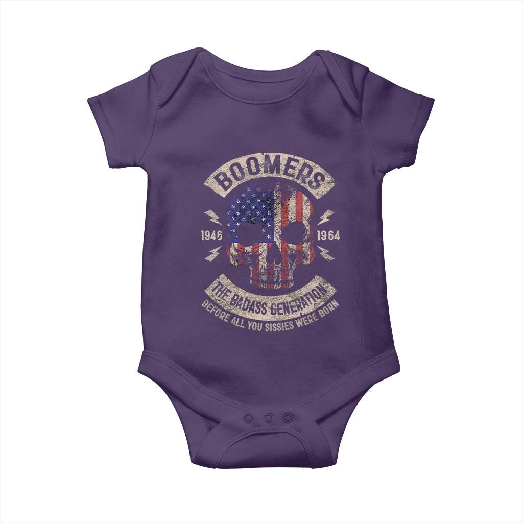Boomers Generation Baby Onesie Before All You Sissie Were Born Skull USA Flag - Wonder Print Shop