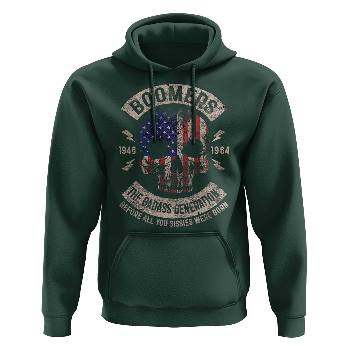 Boomers Generation Hoodie Before All You Sissie Were Born Skull USA Flag - Wonder Print Shop