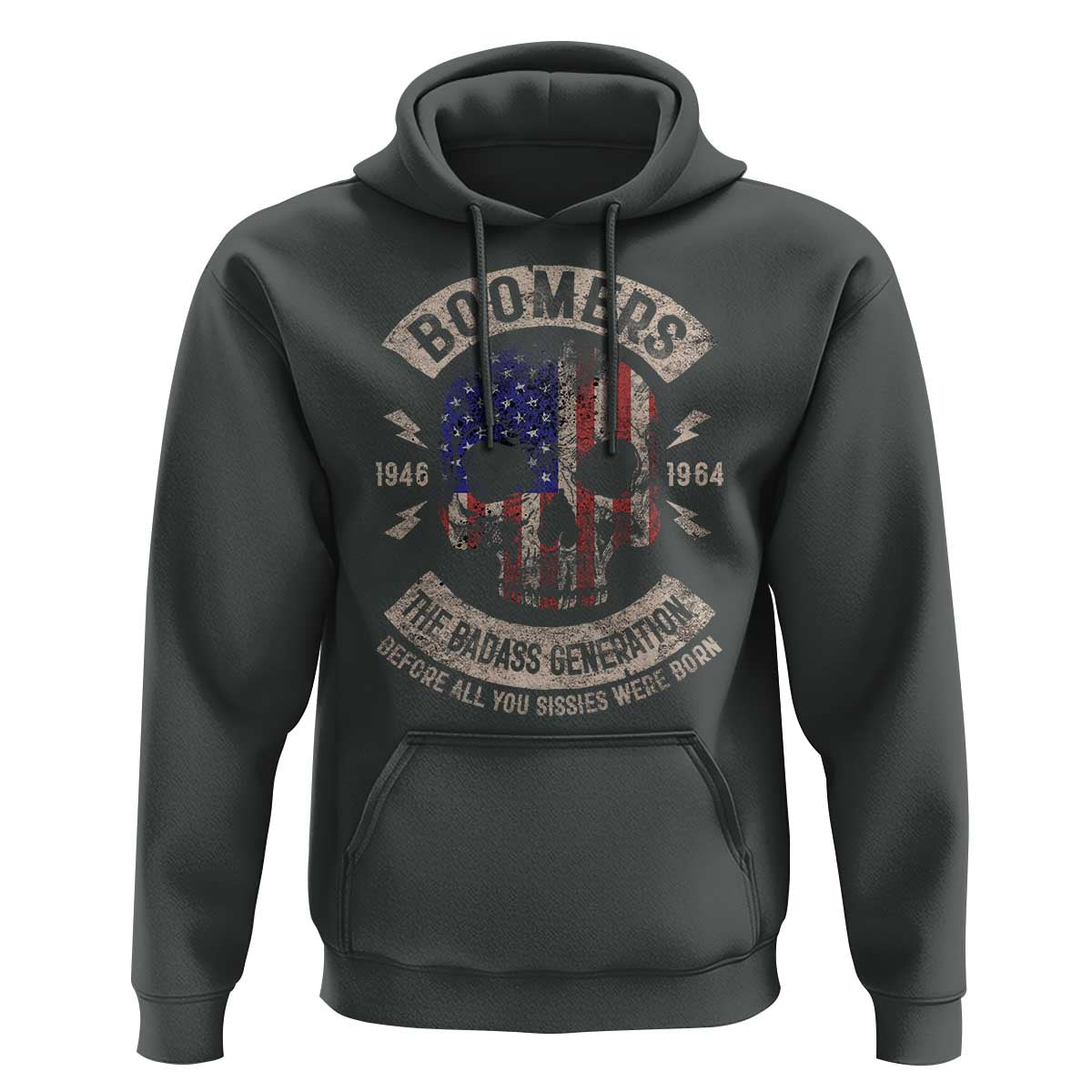 Boomers Generation Hoodie Before All You Sissie Were Born Skull USA Flag - Wonder Print Shop