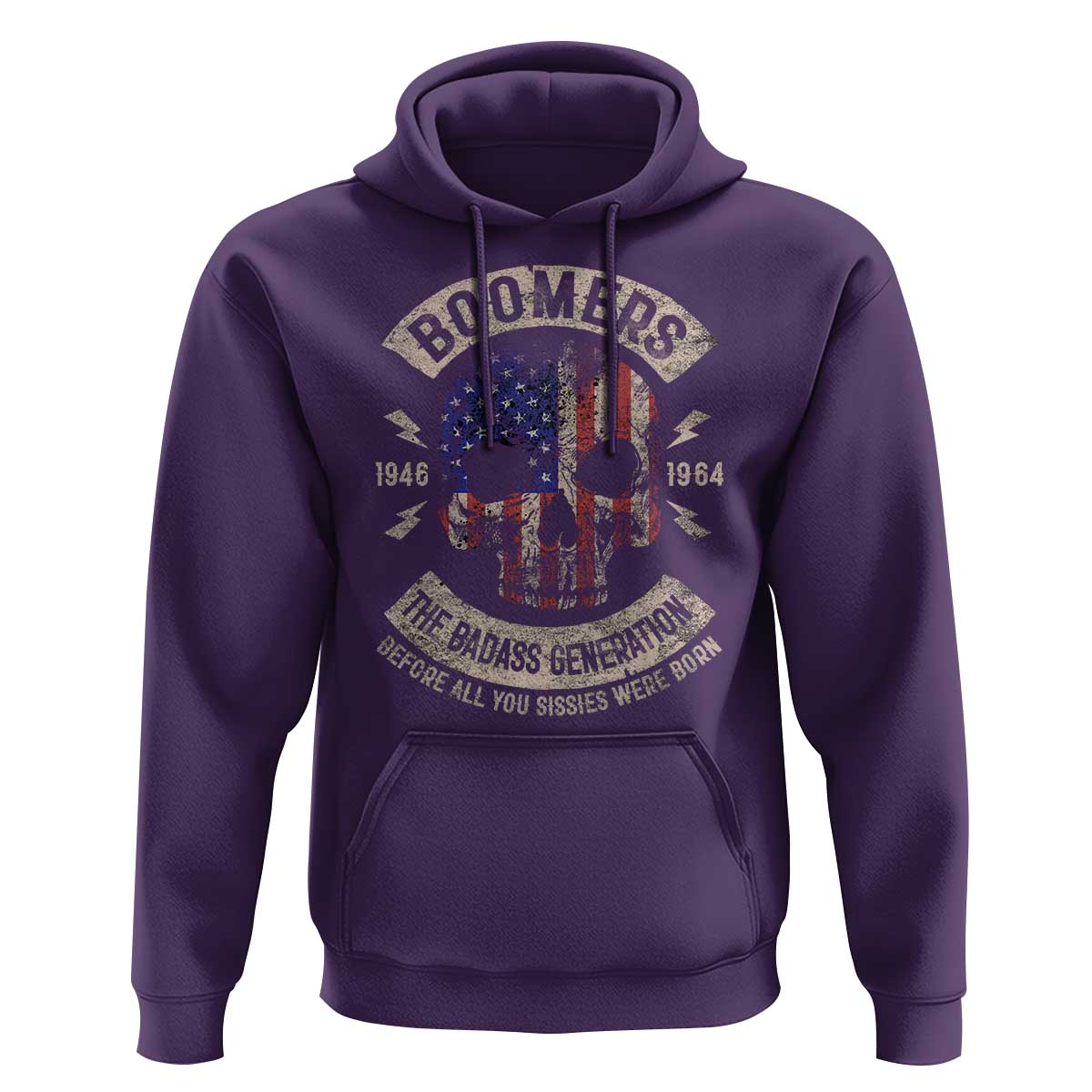 Boomers Generation Hoodie Before All You Sissie Were Born Skull USA Flag - Wonder Print Shop
