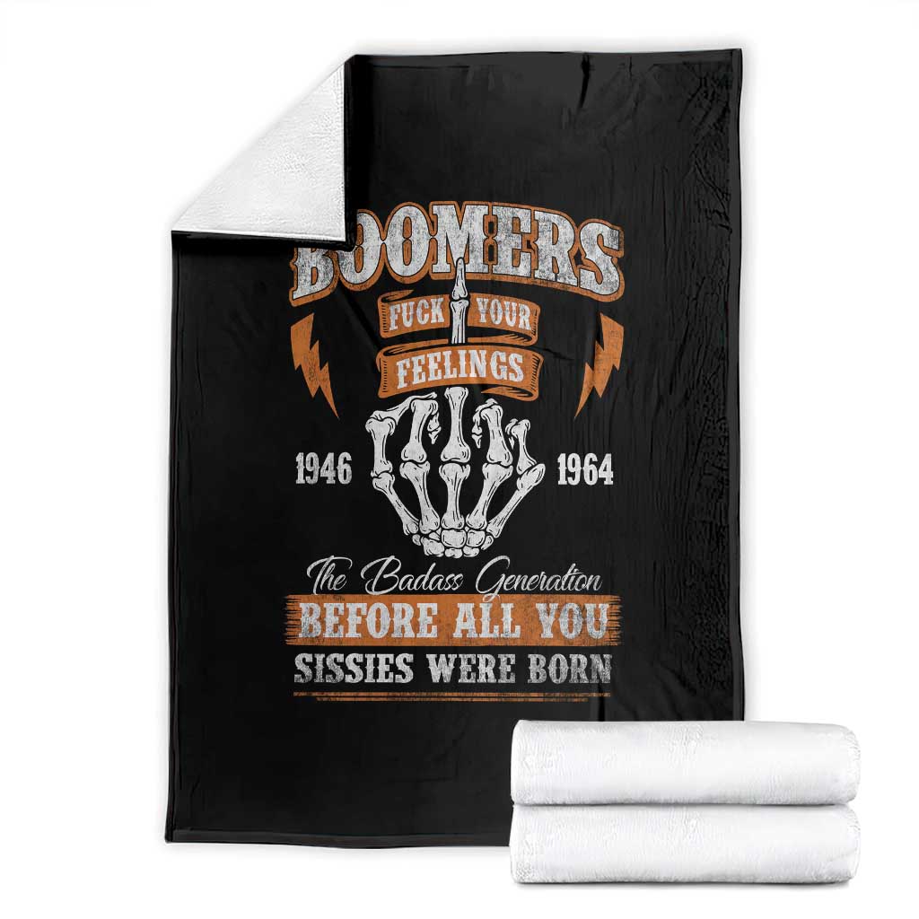 Vintage Boomers Generation Throw Blanket Before All You Sissie Were Born Skeleton Hand - Wonder Print Shop