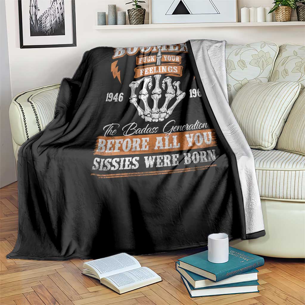 Vintage Boomers Generation Throw Blanket Before All You Sissie Were Born Skeleton Hand - Wonder Print Shop