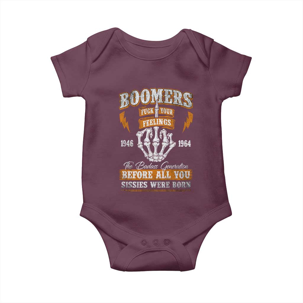 Vintage Boomers Generation Baby Onesie Before All You Sissie Were Born Skeleton Hand - Wonder Print Shop