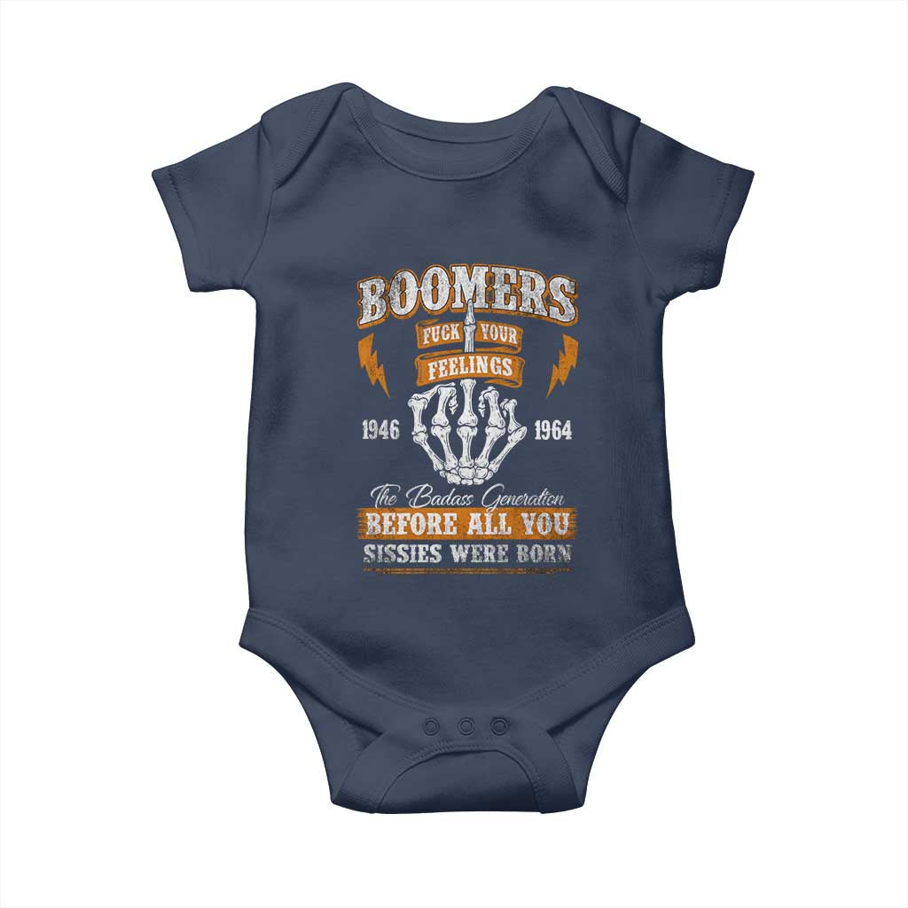 Vintage Boomers Generation Baby Onesie Before All You Sissie Were Born Skeleton Hand - Wonder Print Shop