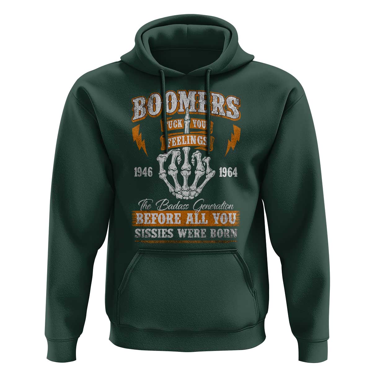 Vintage Boomers Generation Hoodie Before All You Sissie Were Born Skeleton Hand - Wonder Print Shop