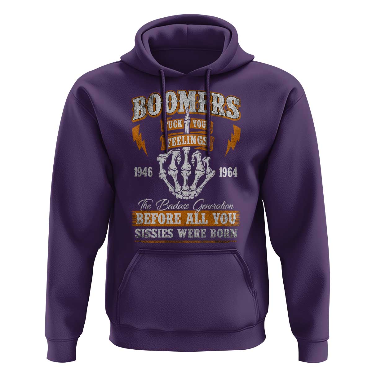 Vintage Boomers Generation Hoodie Before All You Sissie Were Born Skeleton Hand - Wonder Print Shop