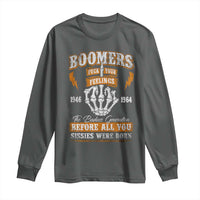 Vintage Boomers Generation Long Sleeve Shirt Before All You Sissie Were Born Skeleton Hand - Wonder Print Shop