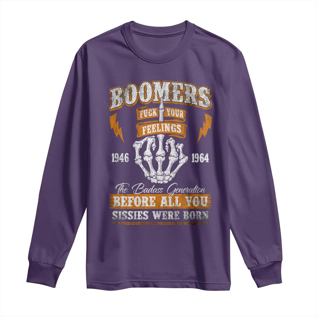 Vintage Boomers Generation Long Sleeve Shirt Before All You Sissie Were Born Skeleton Hand - Wonder Print Shop